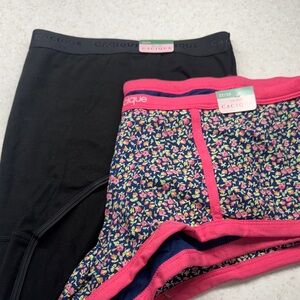 Cacique Black and Floral Pink Briefs Size 22/24 - Lot of 2!